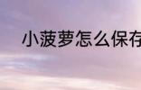 小菠萝怎么保存 怎么存放小菠萝