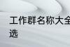 工作群名称大全鼓励的 工作群名称精选