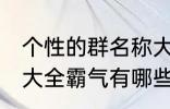 个性的群名称大全霸气 个性的群名称大全霸气有哪些